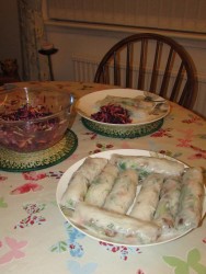 Vietnamese rice wraps and asian coleslaw 2